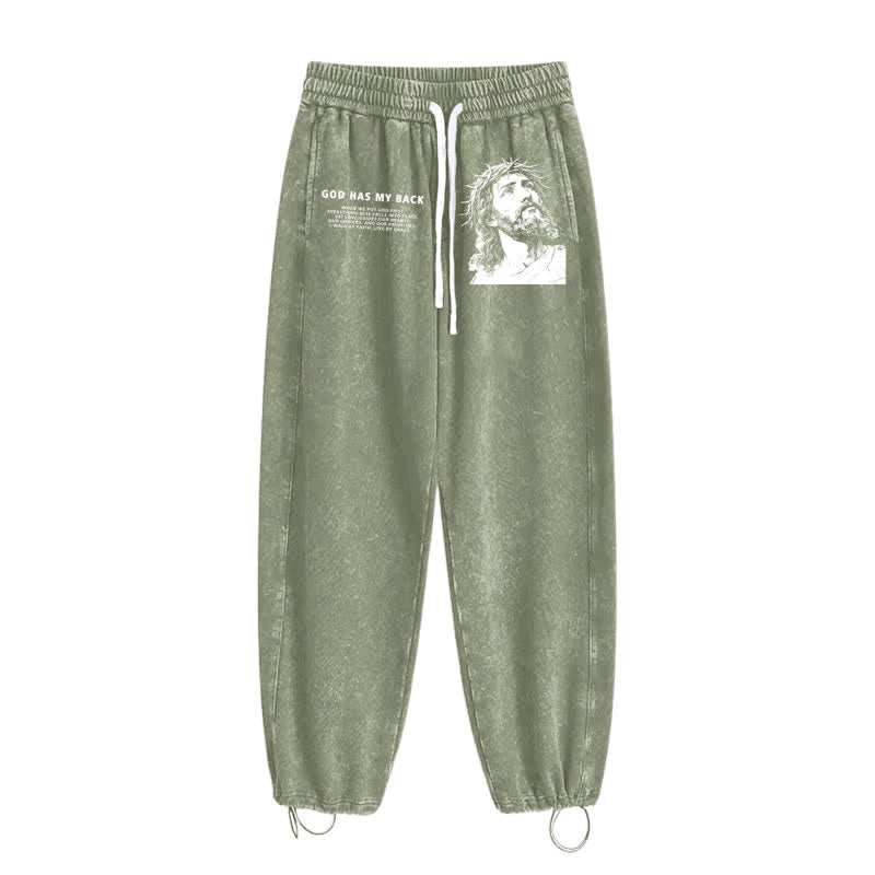 Christianartworkshop Gott steht mir bei, Jesusporträt, gewaschene Jogginghose. - image 18