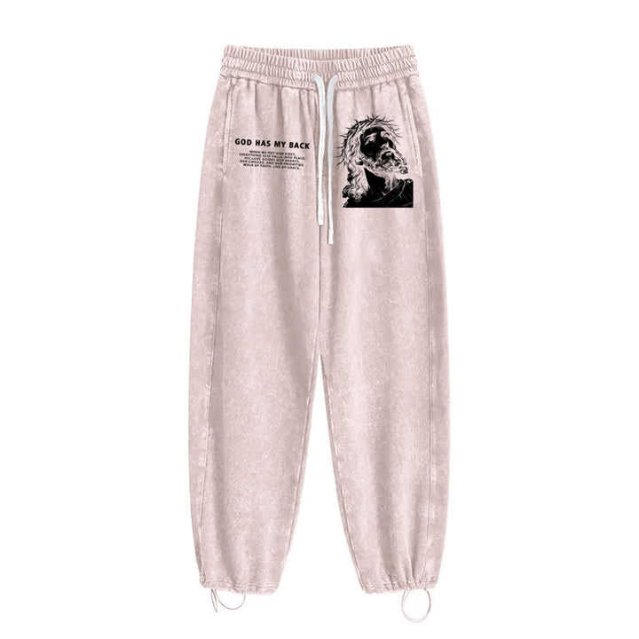 Christianartworkshop Gott steht mir bei, Jesusporträt, gewaschene Jogginghose. - image 10