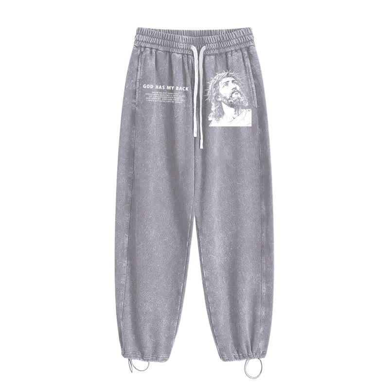 Christianartworkshop Gott steht mir bei, Jesusporträt, gewaschene Jogginghose. - image 26