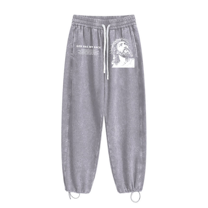 Christianartworkshop Gott steht mir bei, Jesusporträt, gewaschene Jogginghose. - image 26