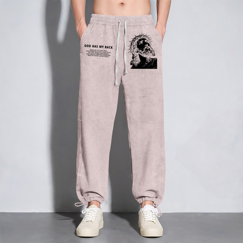 Christianartworkshop Gott steht mir bei, Jesusporträt, gewaschene Jogginghose. - image 12