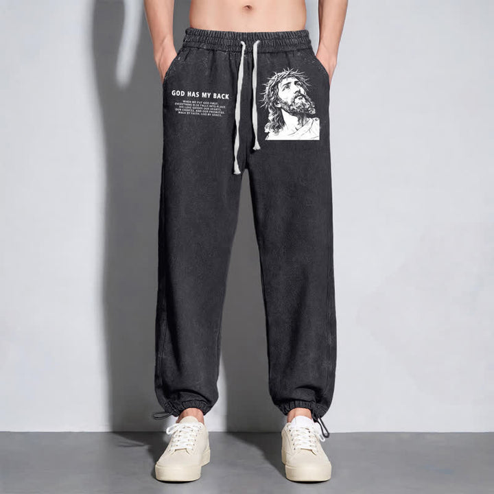 Christianartworkshop Gott steht mir bei, Jesusporträt, gewaschene Jogginghose. - image 6