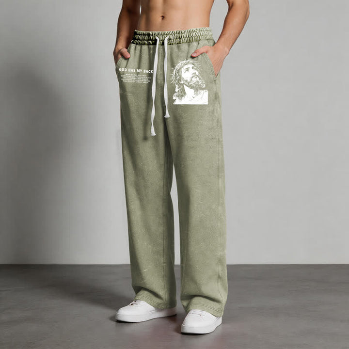 Christianartworkshop Gott steht mir bei, Jesusporträt, gewaschene Jogginghose. - image 20