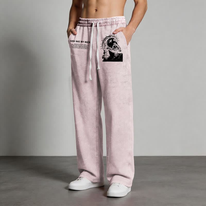 Christianartworkshop Gott steht mir bei, Jesusporträt, gewaschene Jogginghose. - image 14