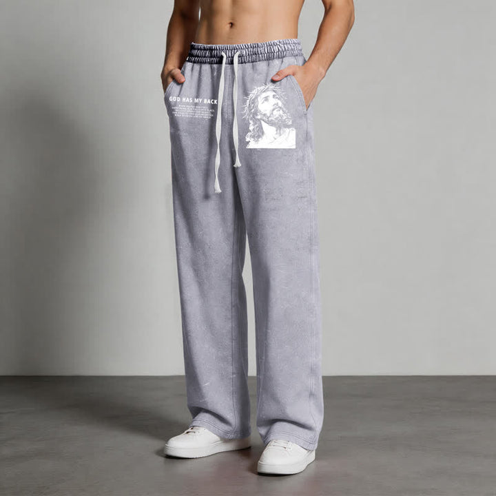 Christianartworkshop Gott steht mir bei, Jesusporträt, gewaschene Jogginghose. - image 28