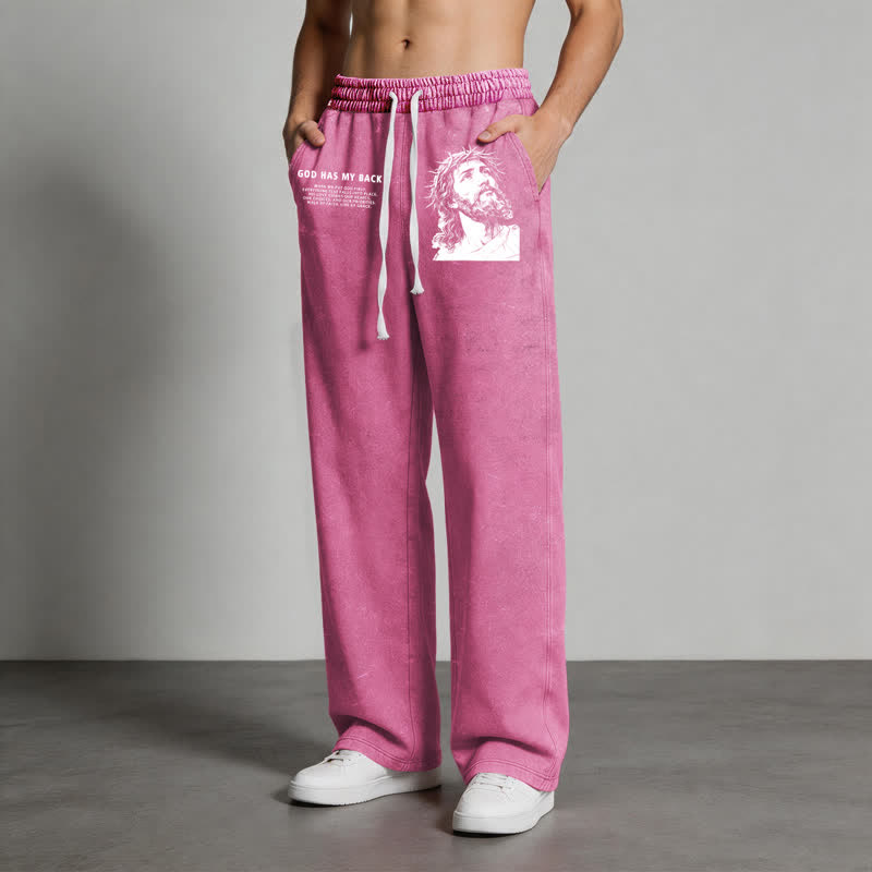 Christianartworkshop Gott steht mir bei, Jesusporträt, gewaschene Jogginghose. - image 44