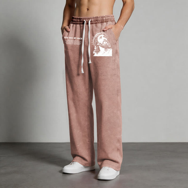 Christianartworkshop Gott steht mir bei, Jesusporträt, gewaschene Jogginghose. - image 36