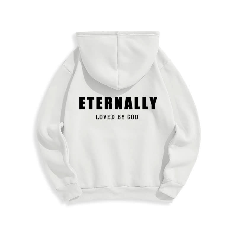 Christianartworkshop Fleece-Pullover-Hoodies „Ewig geliebt von Gott“ - Weiß - 2XL - image 4