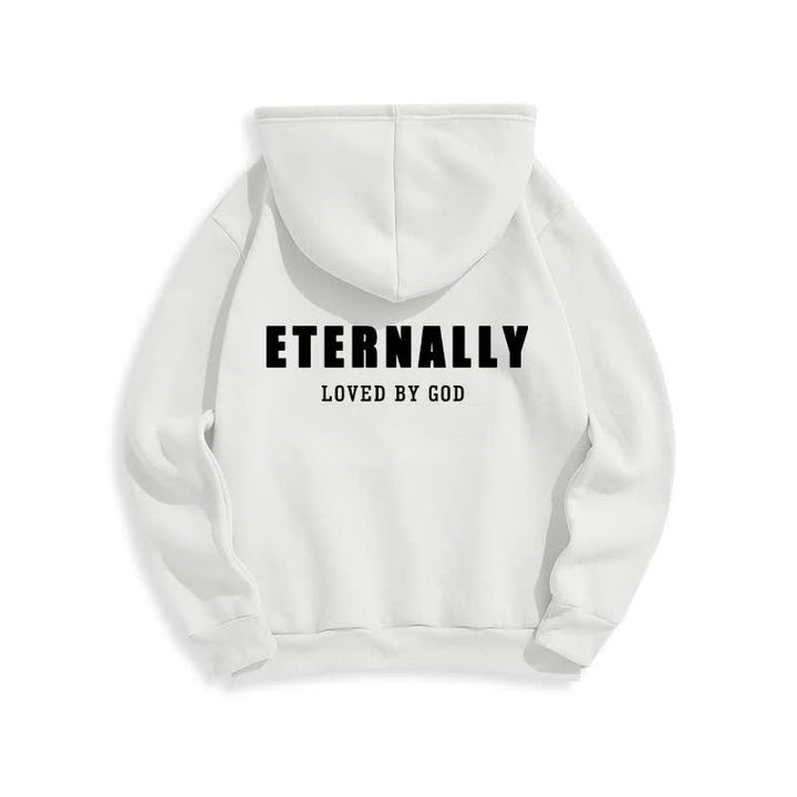 Christianartworkshop Fleece-Pullover-Hoodies „Ewig geliebt von Gott“ - Weiß - 2XL - image 4