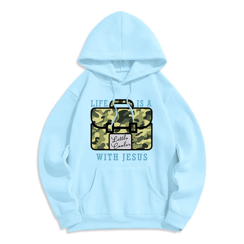 Christianartworkshop Fleece-Pullover-Hoodie mit Tarnmuster „Life With Jesus“ - Blau - 2XL - image 5