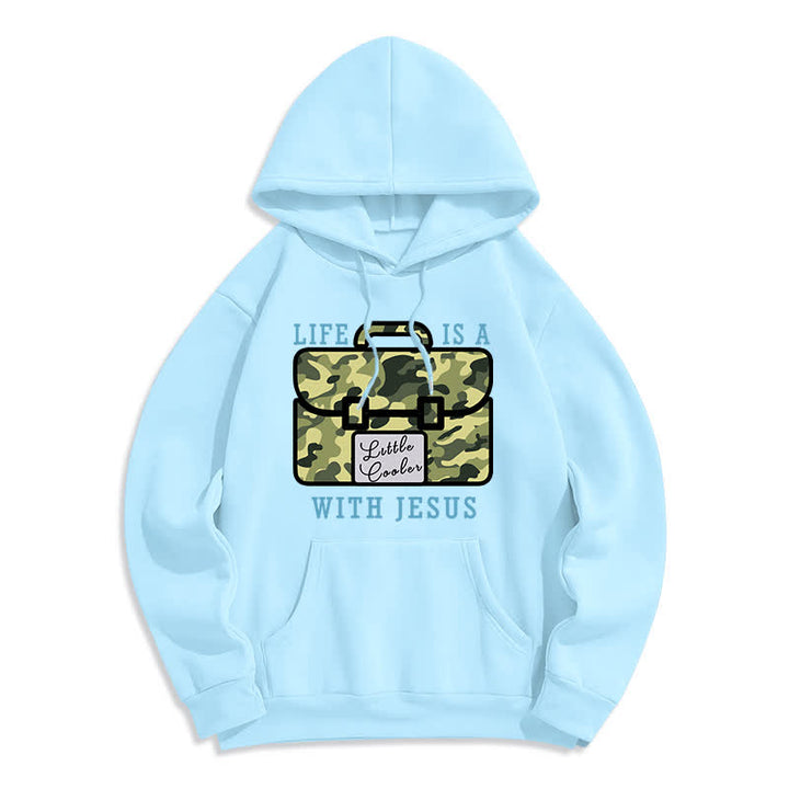 Christianartworkshop Fleece-Pullover-Hoodie mit Tarnmuster „Life With Jesus“ - Blau - 2XL - image 5