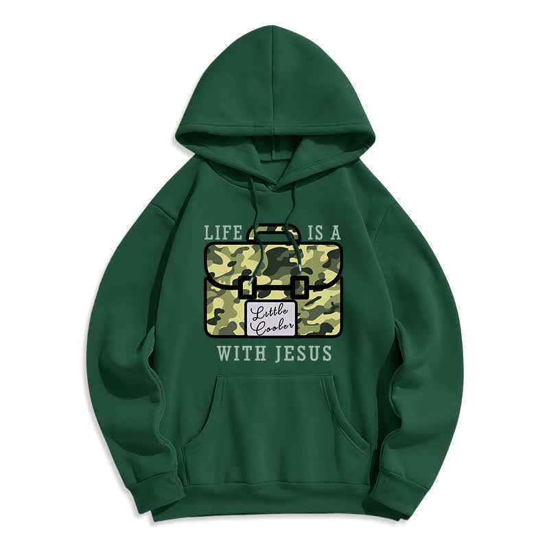 Christianartworkshop Fleece-Pullover-Hoodie mit Tarnmuster „Life With Jesus“ - image 3