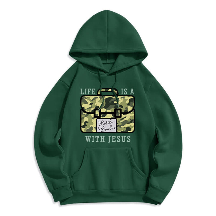 Christianartworkshop Fleece-Pullover-Hoodie mit Tarnmuster „Life With Jesus“ - image 3
