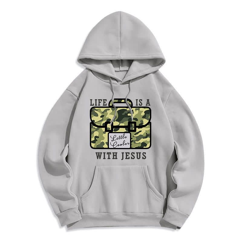 Christianartworkshop Fleece-Pullover-Hoodie mit Tarnmuster „Life With Jesus“ - Grün - 2XL - image 2