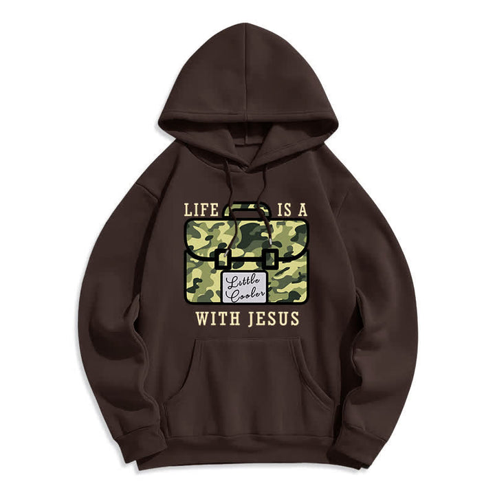 Christianartworkshop Fleece-Pullover-Hoodie mit Tarnmuster „Life With Jesus“ - Beige - 2XL - image 4