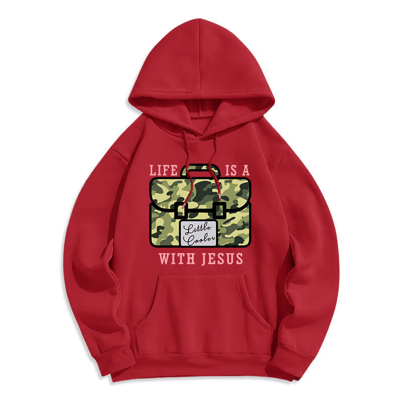 Christianartworkshop Fleece-Pullover-Hoodie mit Tarnmuster „Life With Jesus“ - Rot - 2XL - image 6