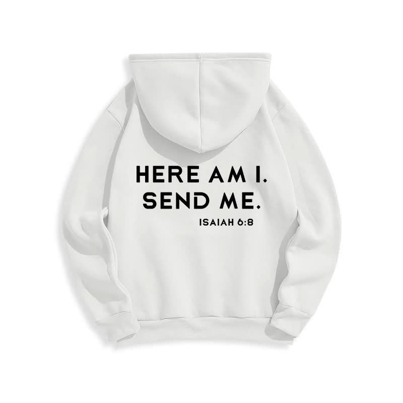 Christianartworkshop Hier bin ich, sende mich – Jesaja 6,8 – Fleece-Hoodie - image 4