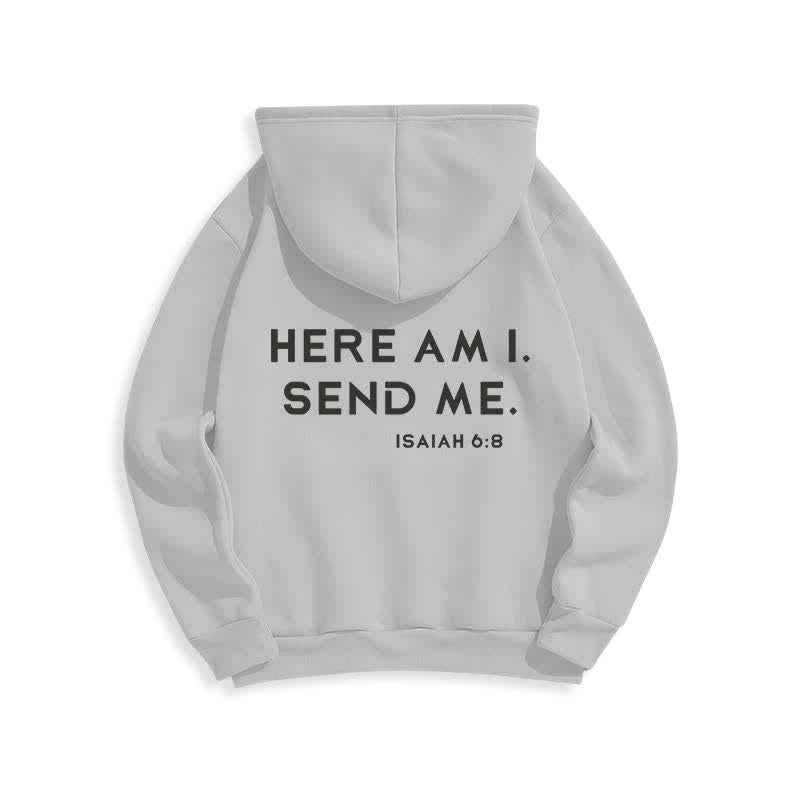 Christianartworkshop Hier bin ich, sende mich – Jesaja 6,8 – Fleece-Hoodie - Grau - 2XL - image 10