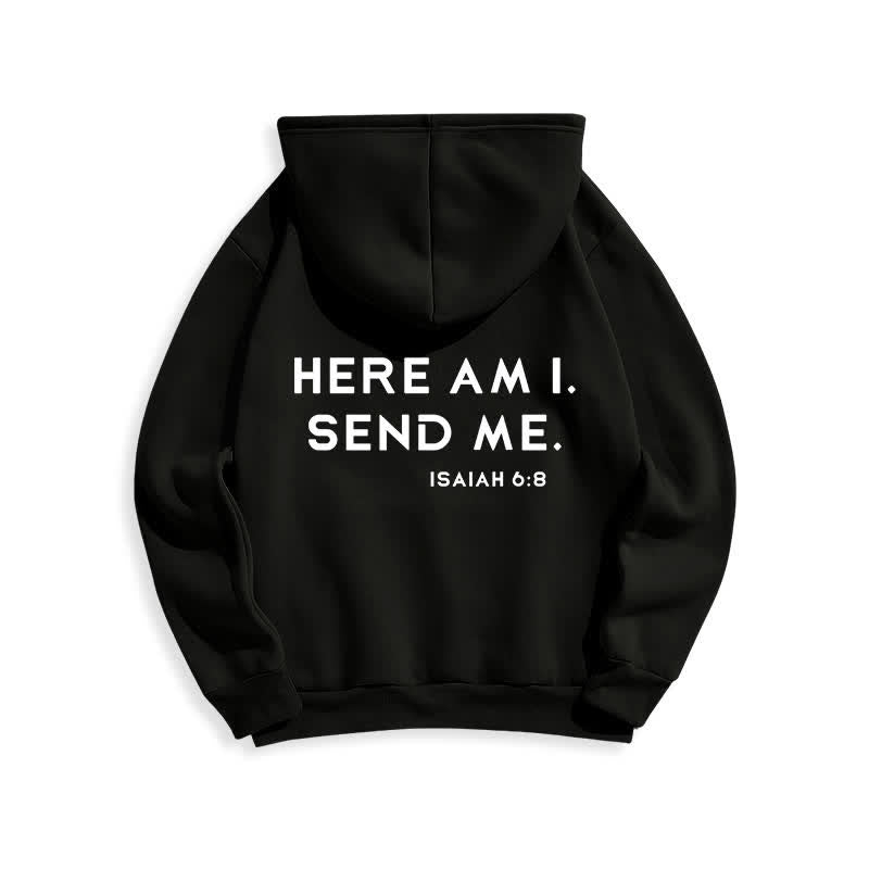 Christianartworkshop Hier bin ich, sende mich – Jesaja 6,8 – Fleece-Hoodie - image 1