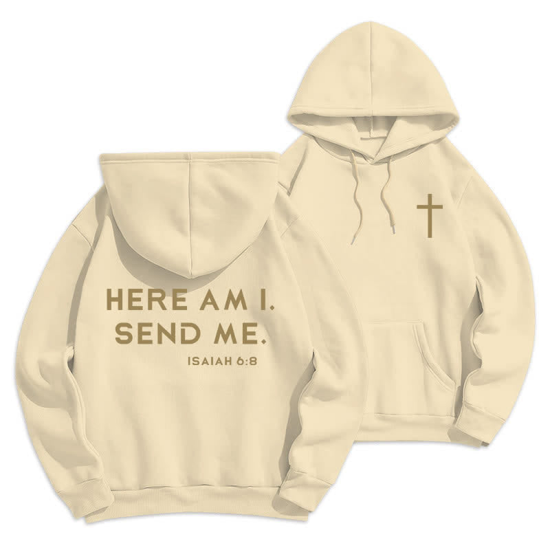 Christianartworkshop Hier bin ich, sende mich – Jesaja 6,8 – Fleece-Hoodie - Beige - 2XL - image 6