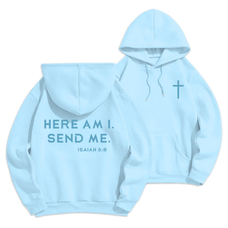 Christianartworkshop Hier bin ich, sende mich – Jesaja 6,8 – Fleece-Hoodie - Blau - 2XL - image 21