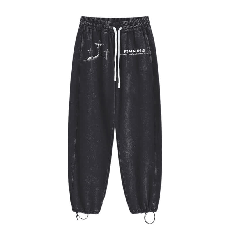 Christianartworkshop Psalm 56:3 Kreuzgrafik Blush Washed Sweatpants - image 10