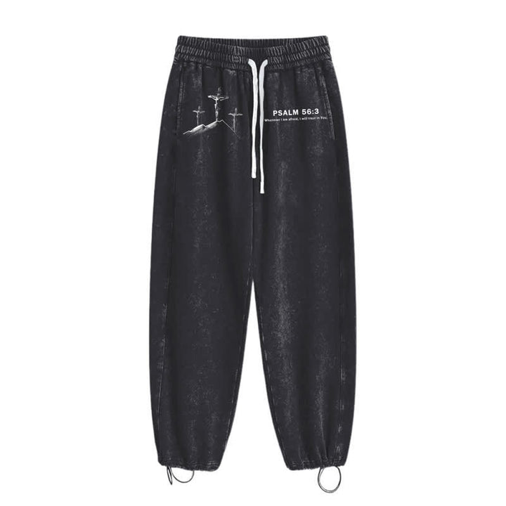 Christianartworkshop Psalm 56:3 Kreuzgrafik Blush Washed Sweatpants - image 10