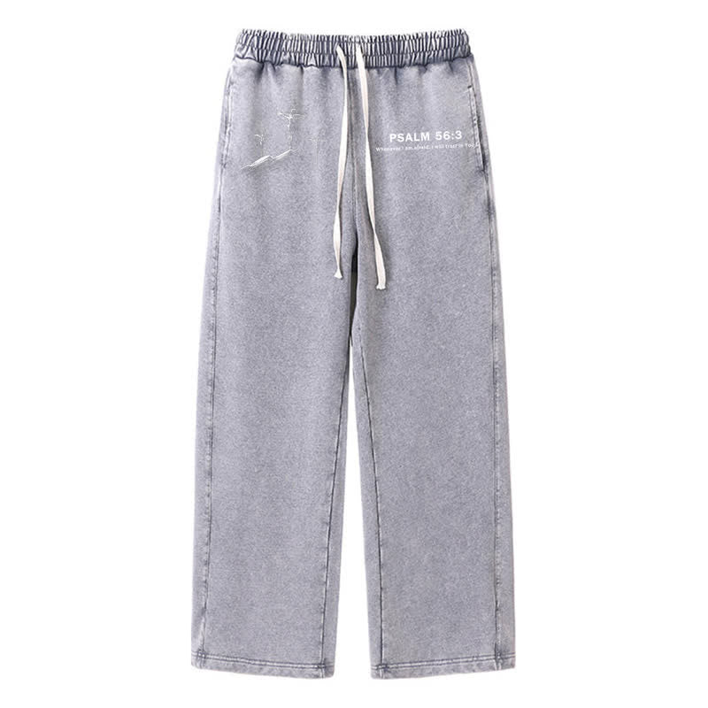 Christianartworkshop Psalm 56:3 Kreuzgrafik Blush Washed Sweatpants - Grau - 2XL - image 16