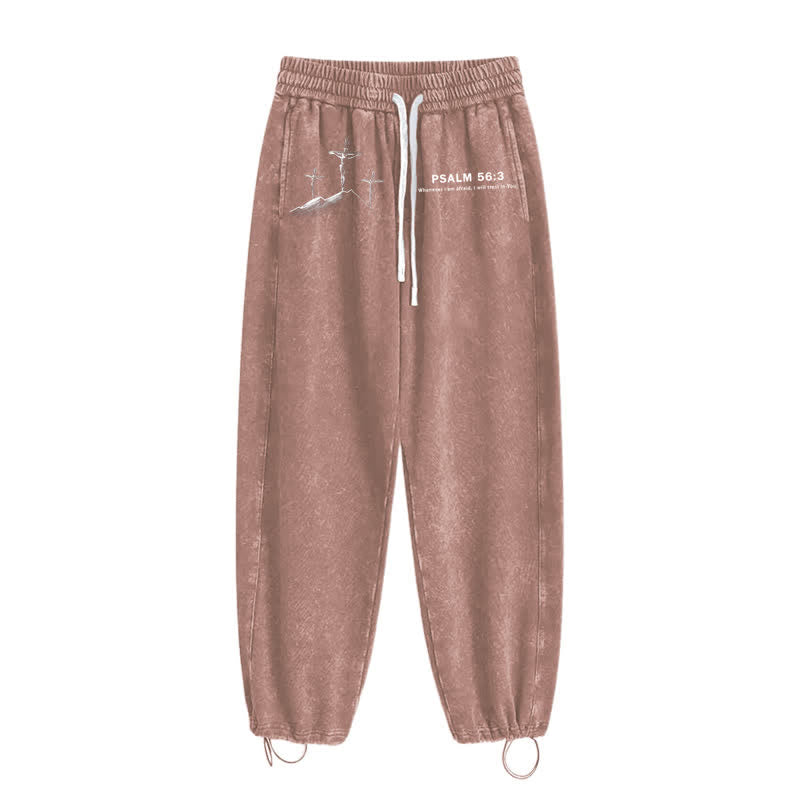 Christianartworkshop Psalm 56:3 Kreuzgrafik Blush Washed Sweatpants - image 34