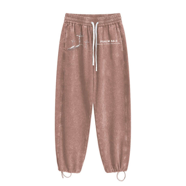 Christianartworkshop Psalm 56:3 Kreuzgrafik Blush Washed Sweatpants - image 34
