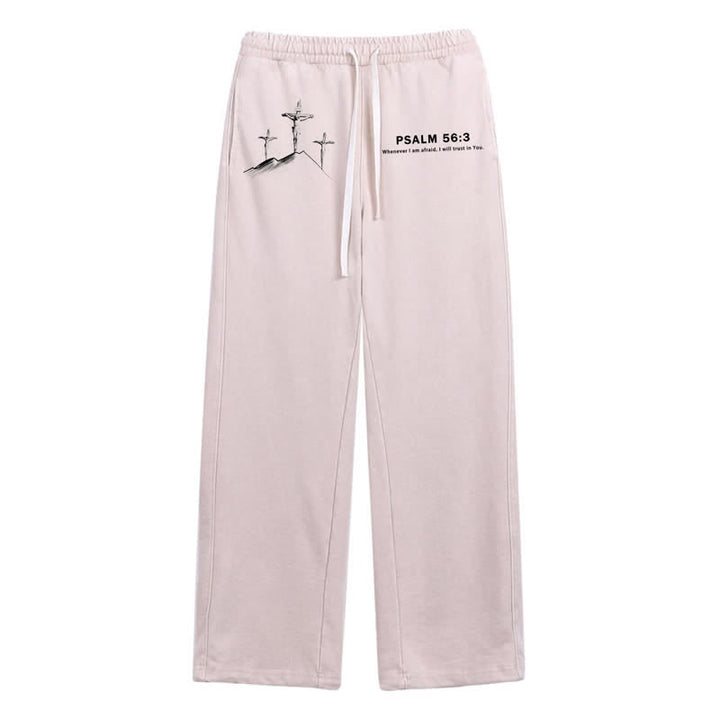 Christianartworkshop Psalm 56:3 Kreuzgrafik Blush Washed Sweatpants - Beige - 2XL - image 0