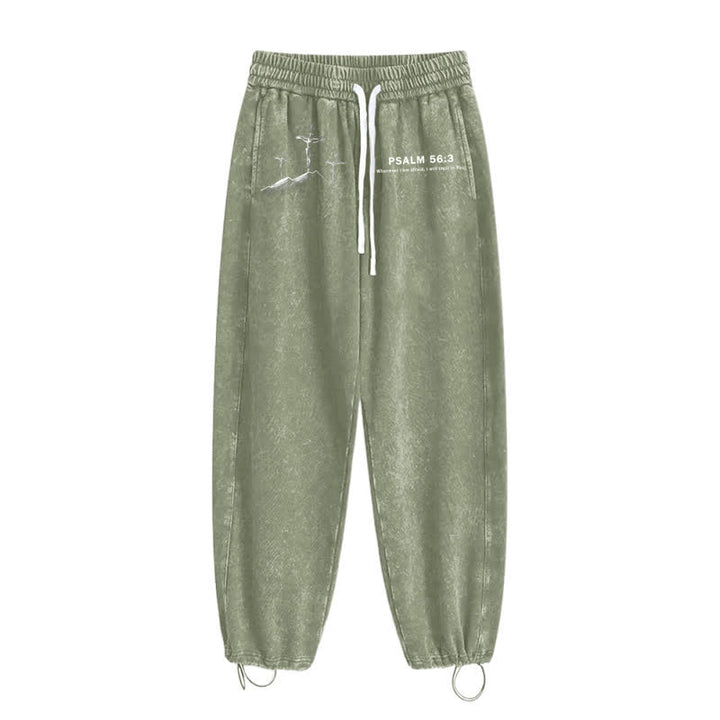 Christianartworkshop Psalm 56:3 Kreuzgrafik Blush Washed Sweatpants - image 25