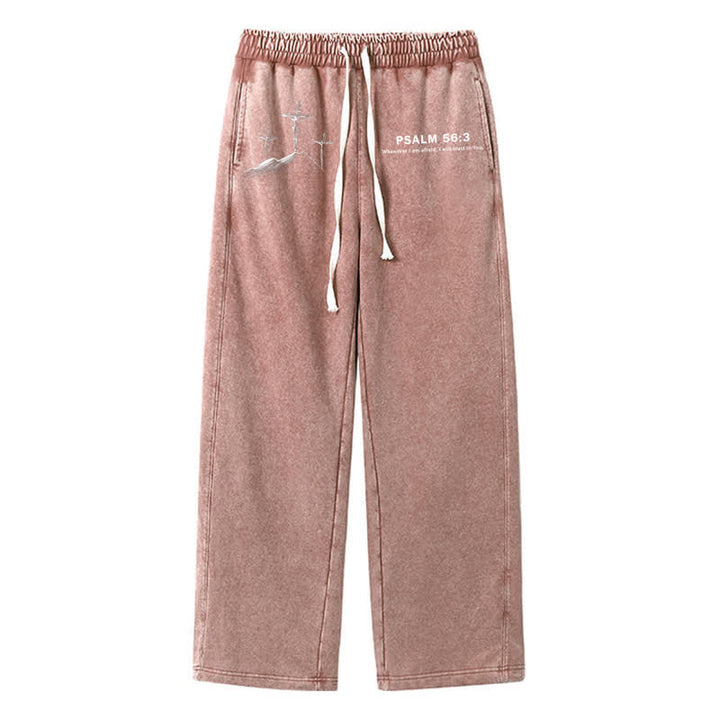 Christianartworkshop Psalm 56:3 Kreuzgrafik Blush Washed Sweatpants - Braun - 2XL - image 32