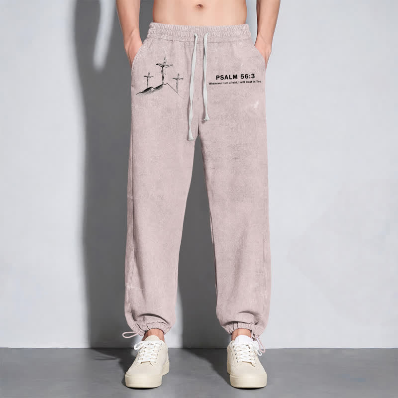 Christianartworkshop Psalm 56:3 Kreuzgrafik Blush Washed Sweatpants - image 6