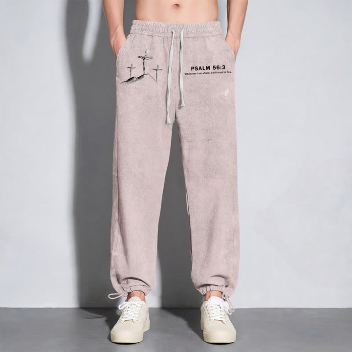 Christianartworkshop Psalm 56:3 Kreuzgrafik Blush Washed Sweatpants - image 6
