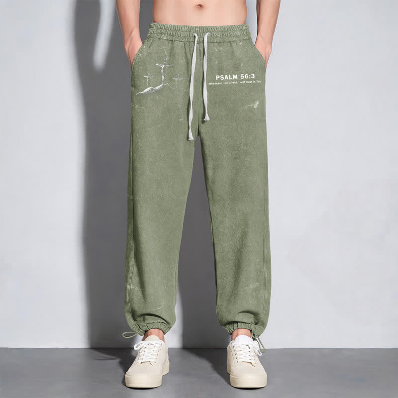 Christianartworkshop Psalm 56:3 Kreuzgrafik Blush Washed Sweatpants - image 30