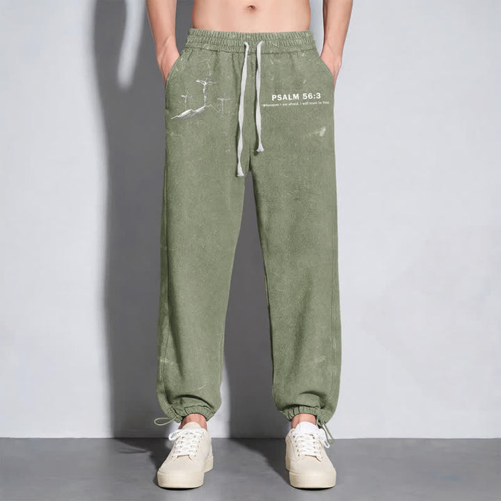 Christianartworkshop Psalm 56:3 Kreuzgrafik Blush Washed Sweatpants - image 30