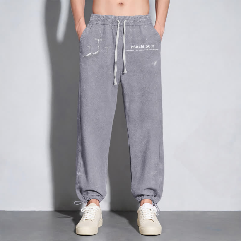Christianartworkshop Psalm 56:3 Kreuzgrafik Blush Washed Sweatpants - image 22
