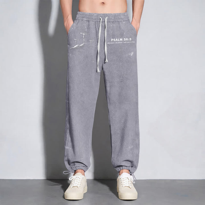 Christianartworkshop Psalm 56:3 Kreuzgrafik Blush Washed Sweatpants - image 22