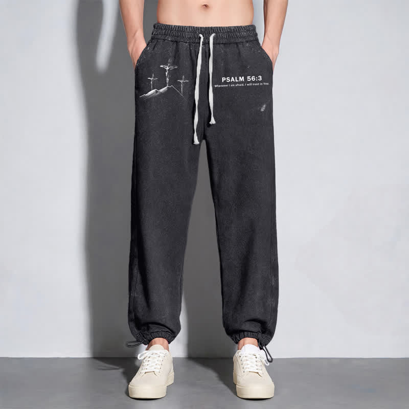 Christianartworkshop Psalm 56:3 Kreuzgrafik Blush Washed Sweatpants - image 14