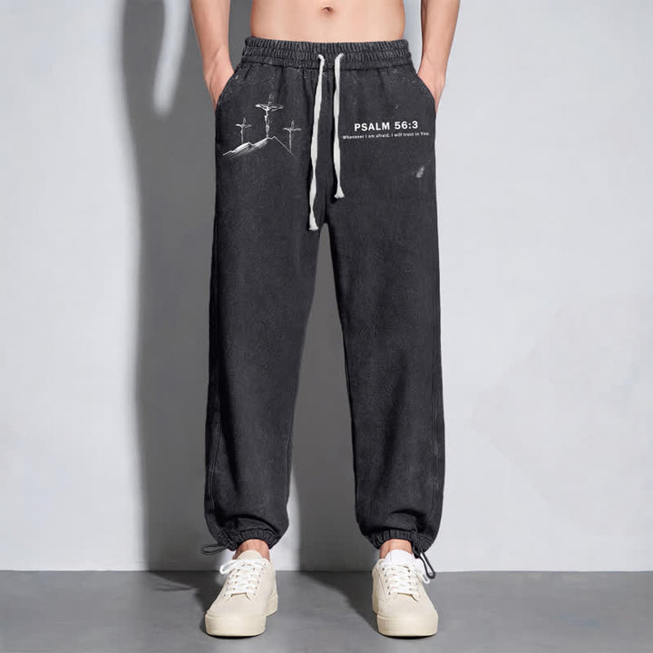 Christianartworkshop Psalm 56:3 Kreuzgrafik Blush Washed Sweatpants - image 14