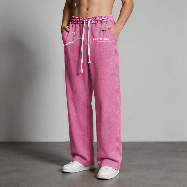 Christianartworkshop Psalm 56:3 Kreuzgrafik Blush Washed Sweatpants - image 44