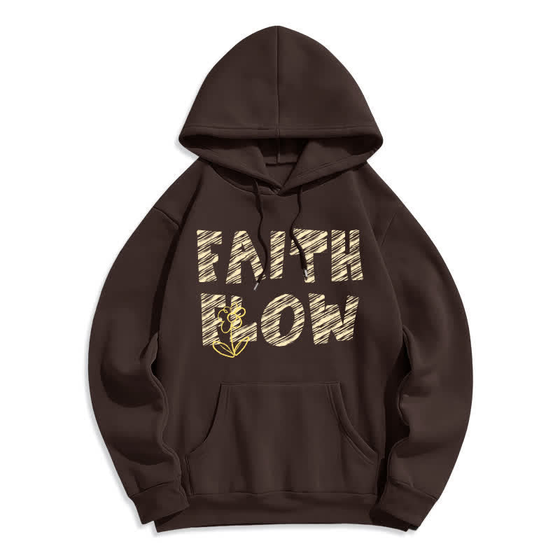 Christianartworkshop Faith Flow Graffiti Fleecegefütterter Pullover-Hoodie - Braun - 2XL - image 1