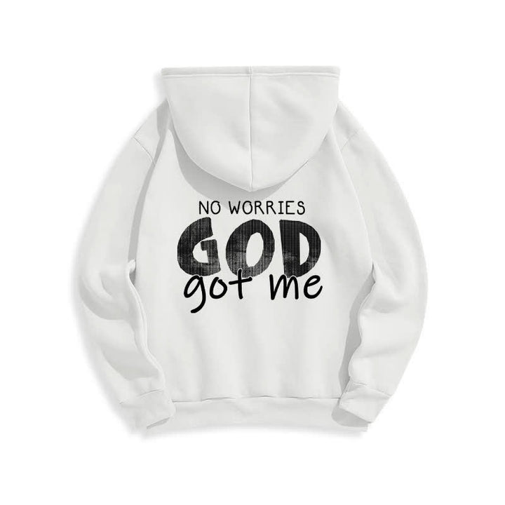 Christianartworkshop Keine Sorgen, Gott hat mich – Übergroßer roter Hoodie - image 4