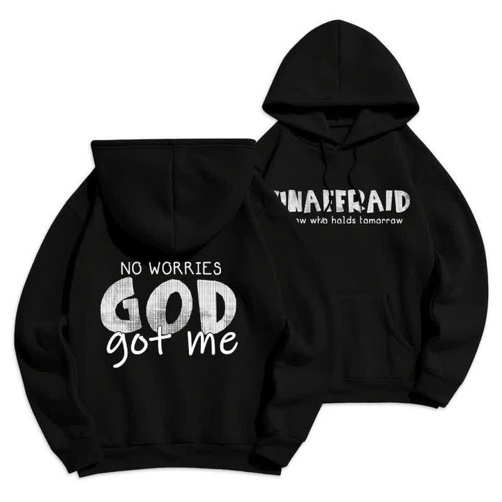 Christianartworkshop Keine Sorgen, Gott hat mich – Übergroßer roter Hoodie - Schwarz - 2XL - image 6