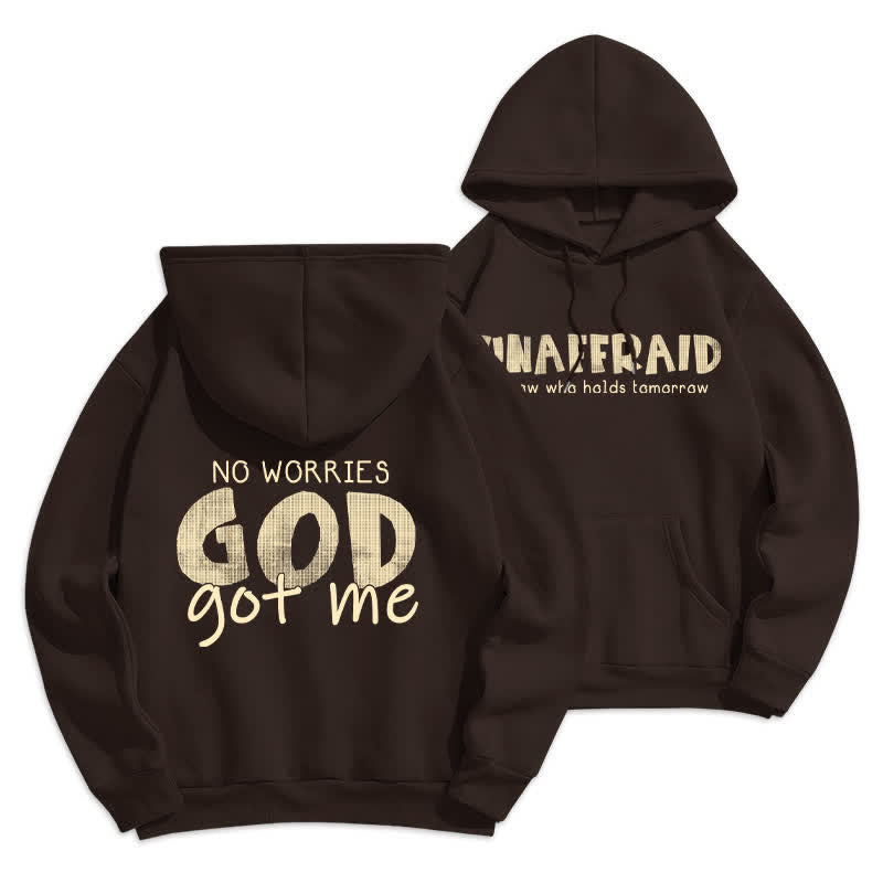 Christianartworkshop Keine Sorgen, Gott hat mich – Übergroßer roter Hoodie - Braun - 2XL - image 15