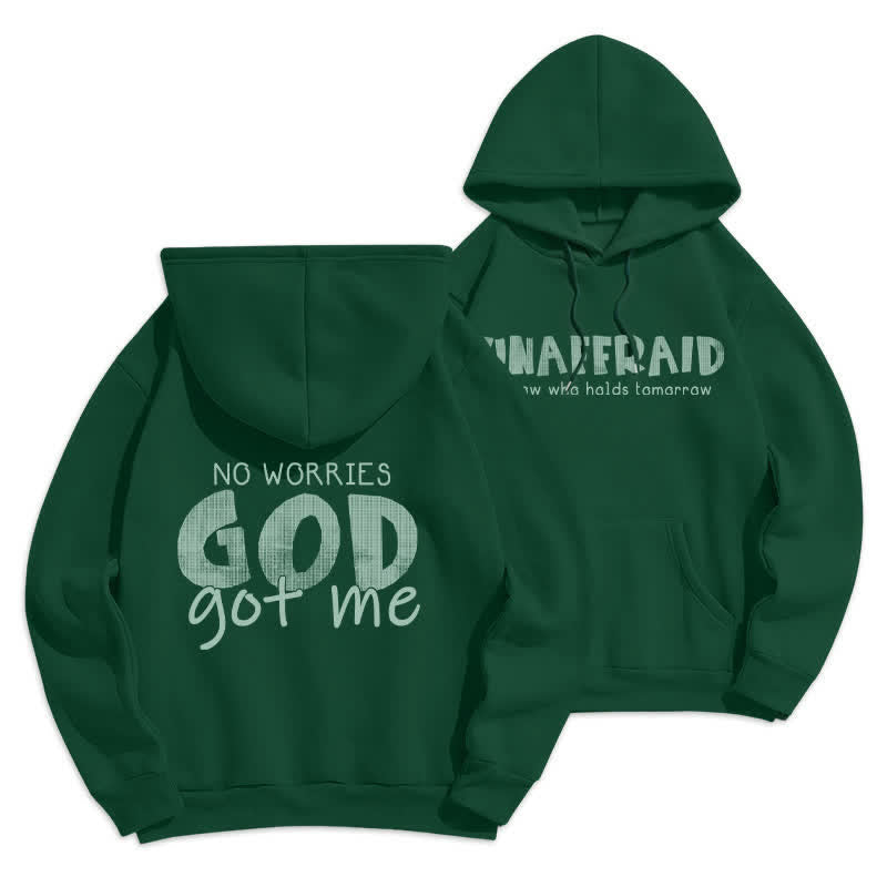 Christianartworkshop Keine Sorgen, Gott hat mich – Übergroßer roter Hoodie - Grün - 2XL - image 12