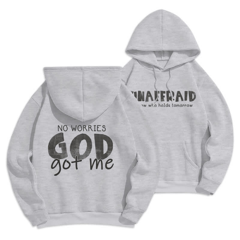 Christianartworkshop Keine Sorgen, Gott hat mich – Übergroßer roter Hoodie - Grau - 2XL - image 9
