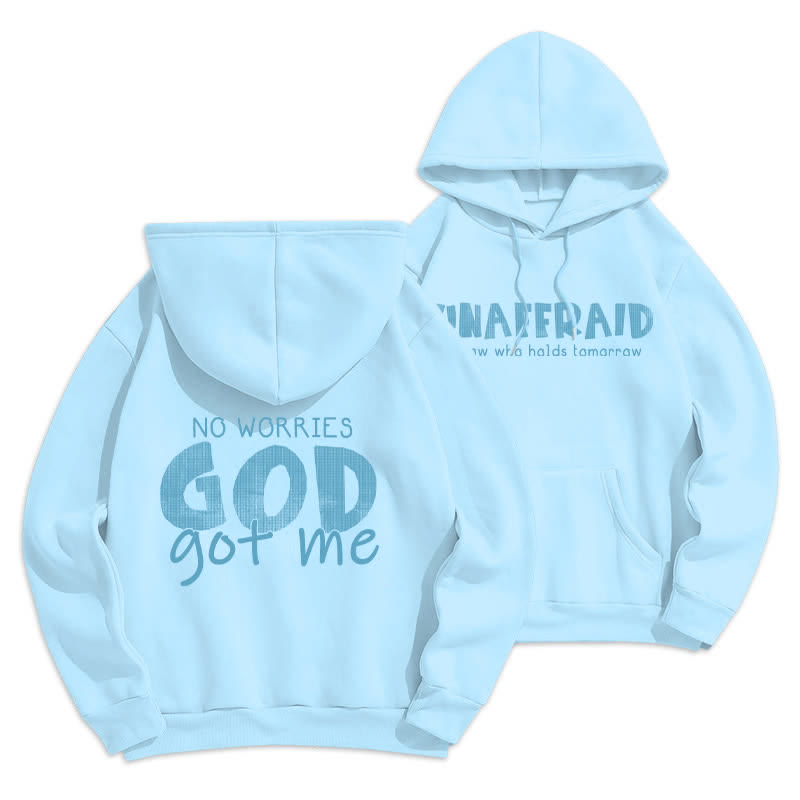 Christianartworkshop Keine Sorgen, Gott hat mich – Übergroßer roter Hoodie - Blau - 2XL - image 21