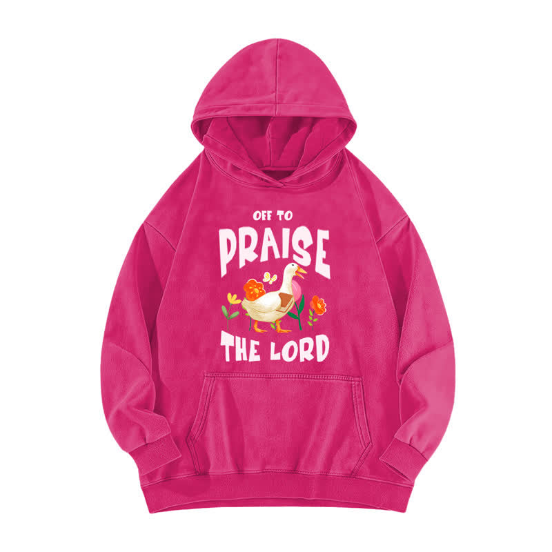 Christianartworkshop Auf zum Lobpreis des Herrn! Enten-Hoodie mit Blumenmuster - Rose - 5XL - image 5